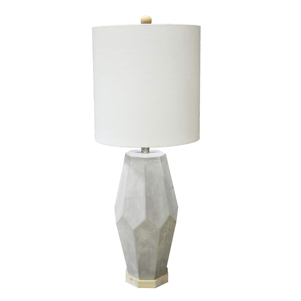 Pacifica Cement and Wood Table Lamp with Shade