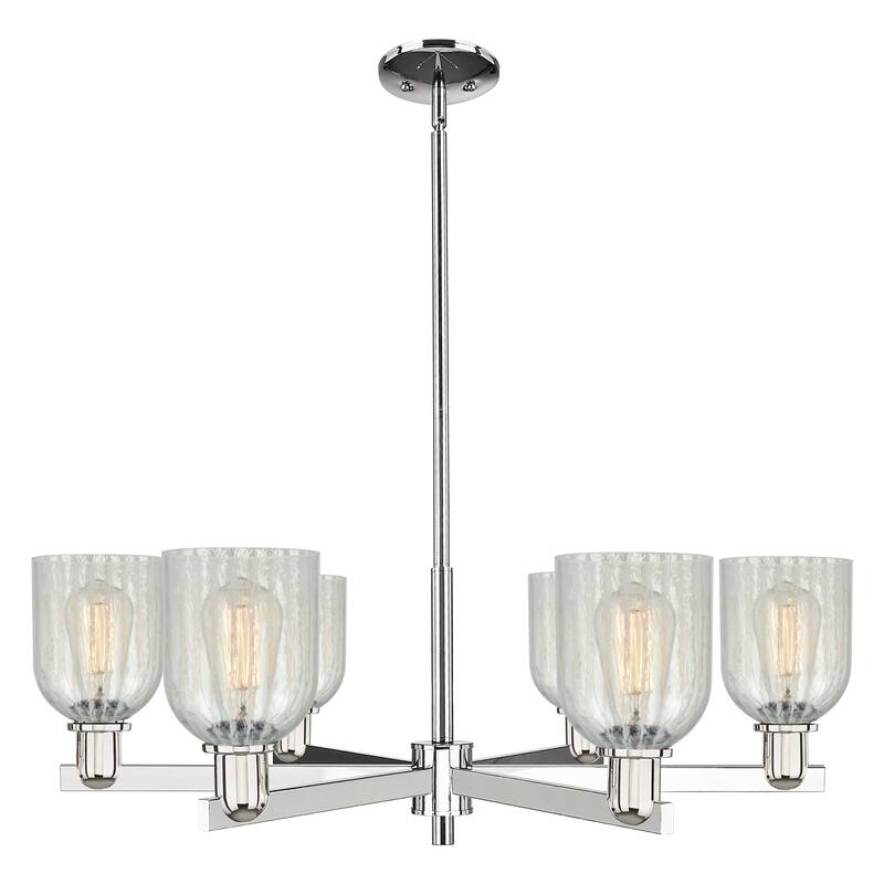 Innovations Lighting Endless Possibilities Arcadia - Caledonia - 6 Light 35" Stem Hung Chandelier with Mouchette Shade - Mouchette/Polished Nickel
