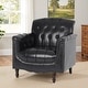 preview thumbnail 58 of 69, Tufted Vegan Leather Accent Chair Upholstered Armchair Blue Black