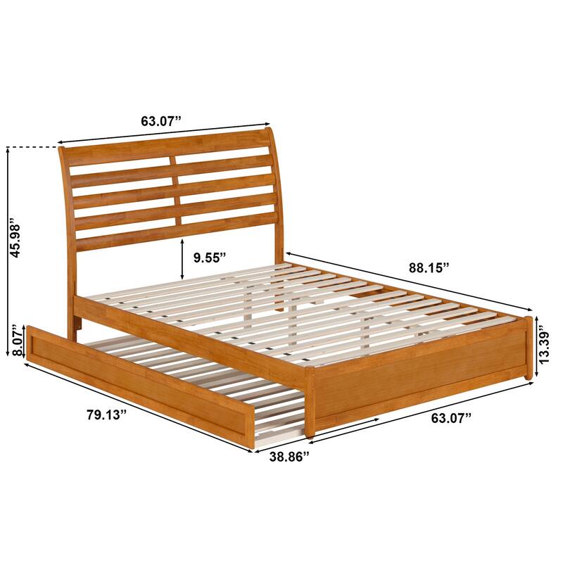 Emelie Platform Bed with Panel Footboard and Twin XL Trundle