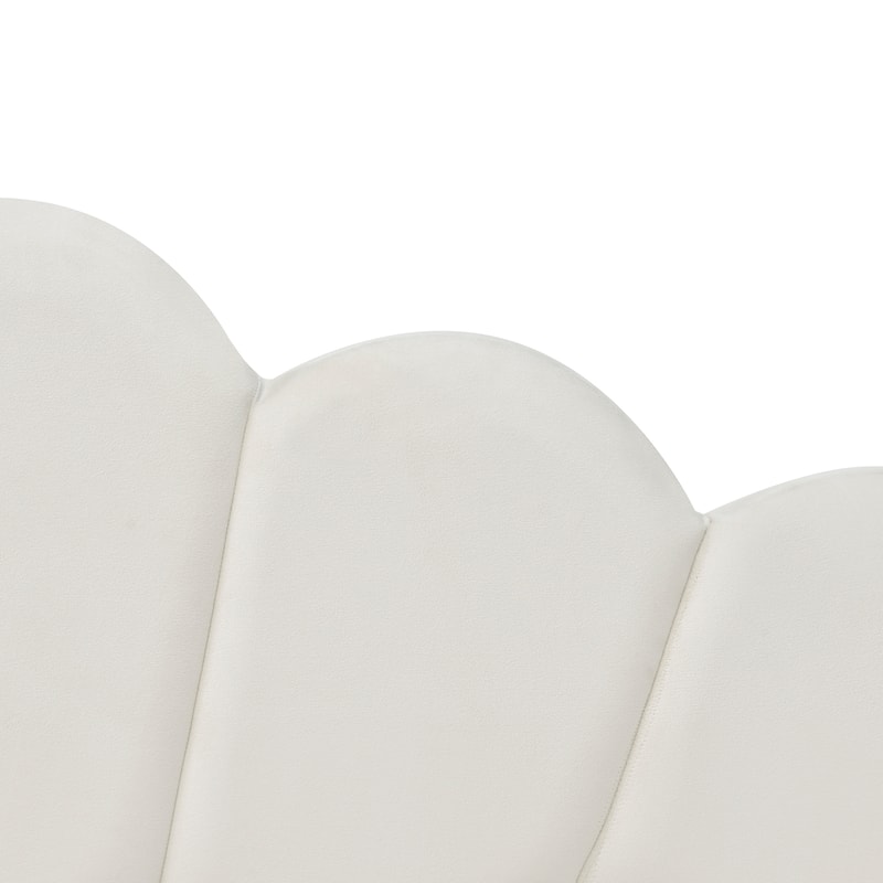 Full Size Upholstery Daybed Frame with Shall Shaped Backrest and Trundle,White