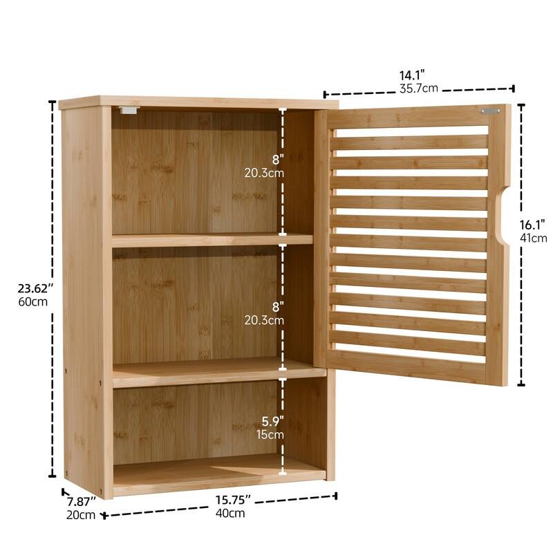 Bathroom Storage Cabinet Wall Mounted - 7.87"D x 15.75"W x 23.62"H