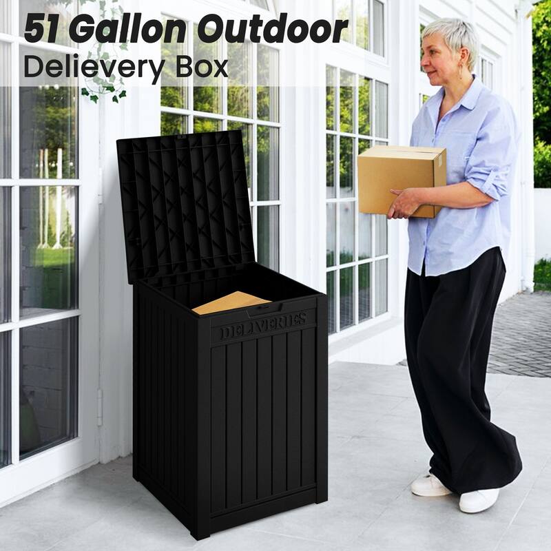 Outdoor Package Delivery Box 31 Gallon Resin Locking Security Storage Boxes