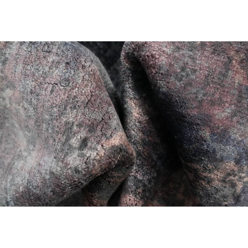 Hand Knotted Oriental Viscose Silk Carpet Modern All-Over Multi-Colored Abstract Area Rug - 7' 8'' X 5' 8''