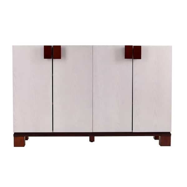 Shop 47 White And Brown Contemporary 4 Door Storage Cabinet On Sale Overstock 31292171