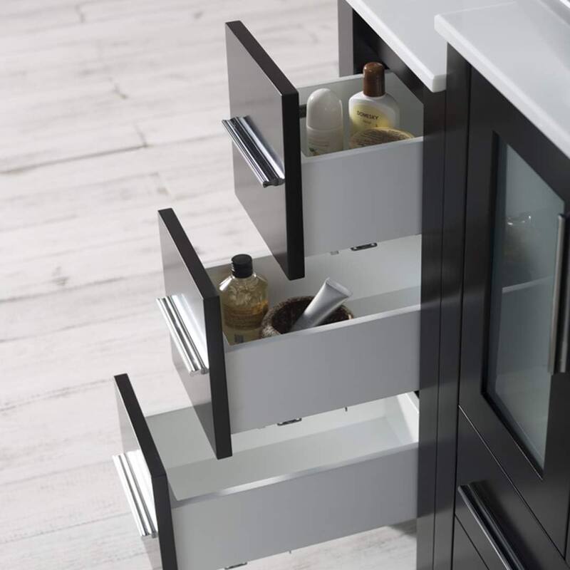 Blossom Sydney 84" Bathroom Double Sink Vanity with Cabinets & Mirrors