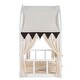preview thumbnail 29 of 43, Twin Size Extended Pinewood Bed Frame with Arched Roof, Tent, Light Strip, Whiteboard & Trundle for Kids' Sleep Space, Grey