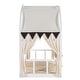 preview thumbnail 34 of 56, Wood Twin Size Bed Frame with Arched Roof, Floor Bed with Light and Curtain, Pull-out Kids Bed for Girls Boys Bedroom
