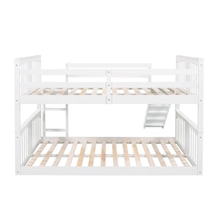 Muti-Functional Full Over Full Wooden Bunk Bed with Ladder with Slide
