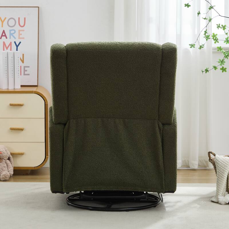 Wingback Swivel Rocker Recliner Chair, Glider Rocker Recliner, Rocking Chair Nursery for Living Room Bedroom Apartment