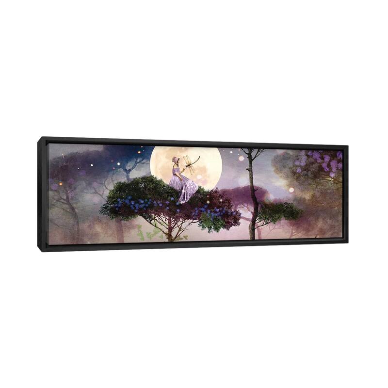 iCanvas "Dragonfly" by Catrin Welz-Stein Framed Canvas Print - 16x48 - Black