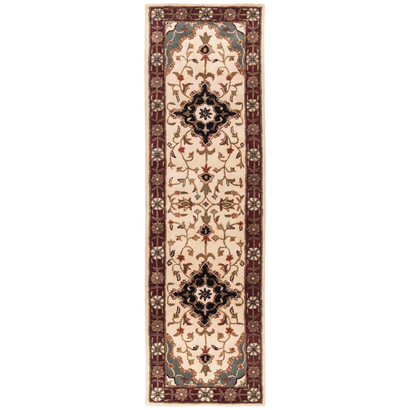 SAFAVIEH Handmade Heritage Harmony Stripe Traditional Oriental Wool Rug