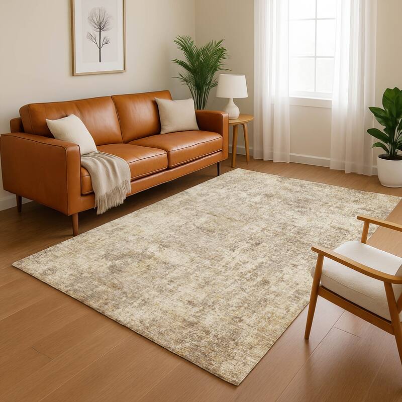Premium Washable Super Soft Abstract Casual Mayfield Rug - Taupe - 3' x 5'
