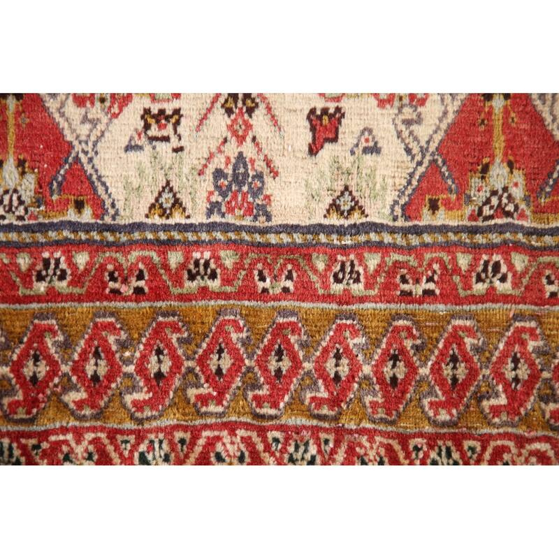 Vegetable Dye Shiraz Kashkoli Persian Antique Rug Handmade Wool Carpet - 3'4"x 4'10"