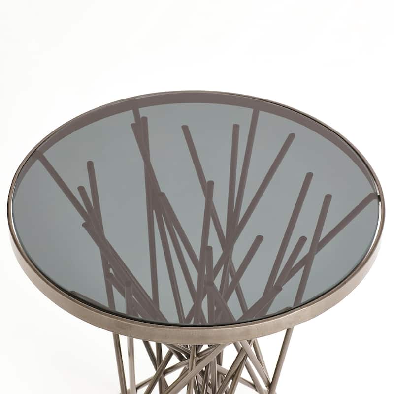 Stix Side Table w/Bronze Glass