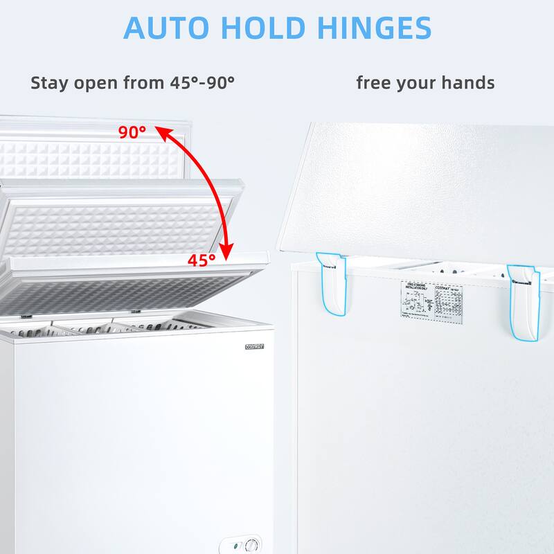 Costway 5.2 Cu.ft Chest Freezer Upright Single Door Refrigerator w/ 3 - See details