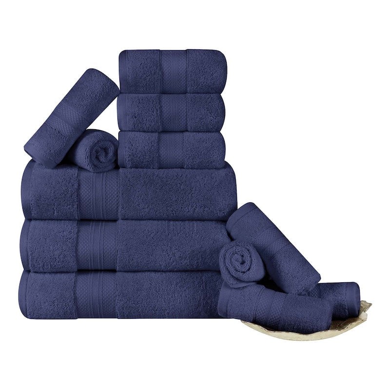 Turkish Cotton 12 Piece Solid Plush Heavyweight Towel Set by Superior