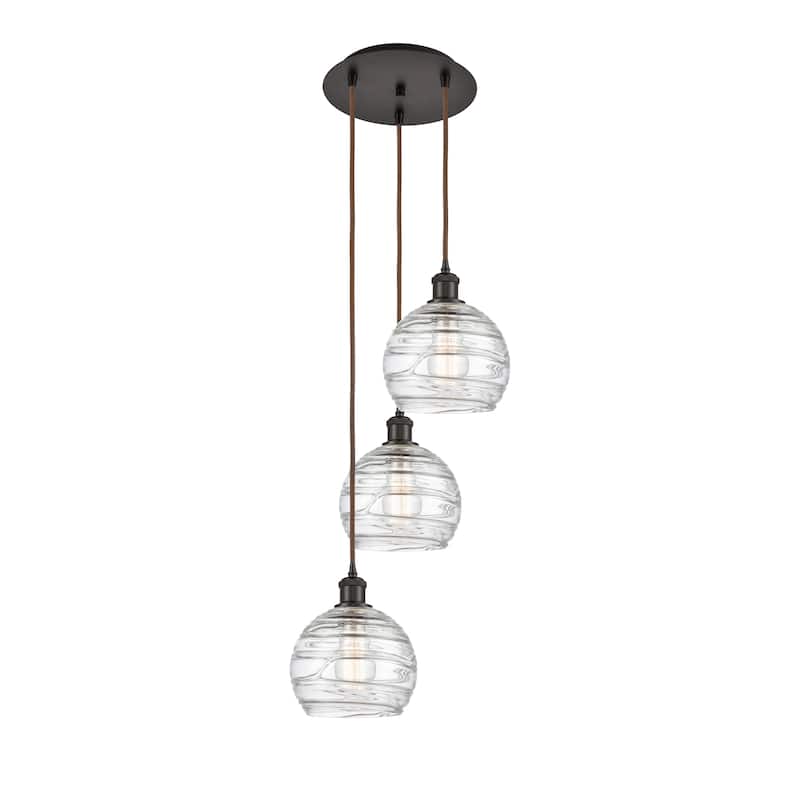 Innovations Lighting Athens Deco Swirl 3 Light 15" Multi-Pendant - Oil Rubbed Bronze