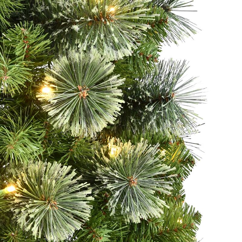 Puleo International 6 ft. Pre-Lit Pop-Up Collapsible Artificial Christmas tree