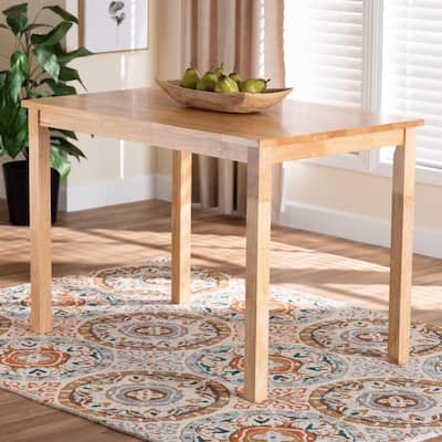Eveline Modern Natural Brown Finished Wood 43-Inch Dining Table