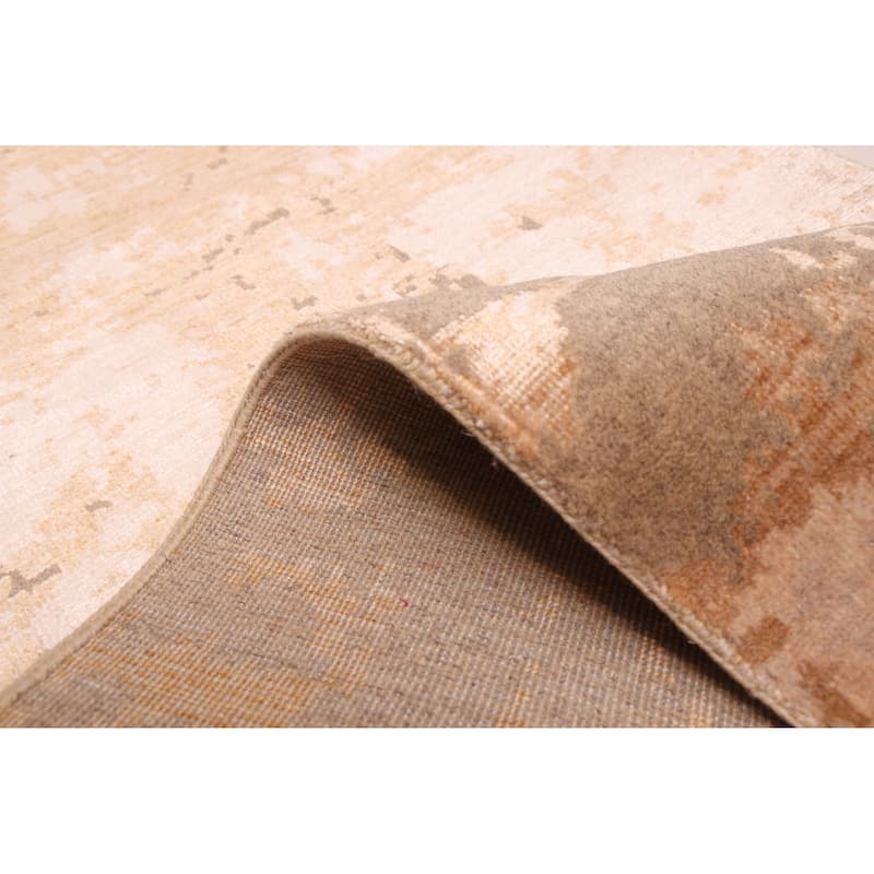 ECARPETGALLERY Hand-knotted Legacy Brown Silk, Wool Rug - 2'7 x 12'0