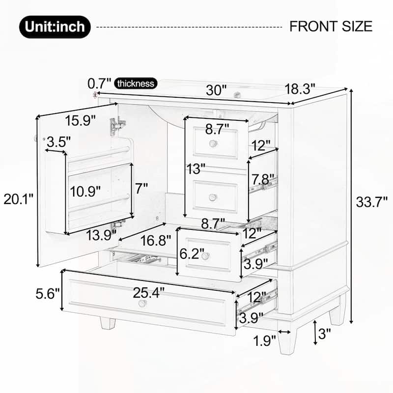 30" Bathroom Vanity with Sink
