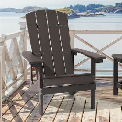 Outdoor Recycled Plastic Modern Adirondack Chair by LIVOOSUN