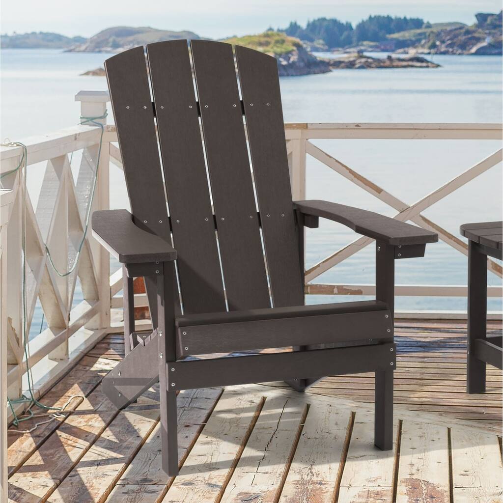 Outdoor Recycled Plastic Modern Adirondack Chair by LIVOOSUN