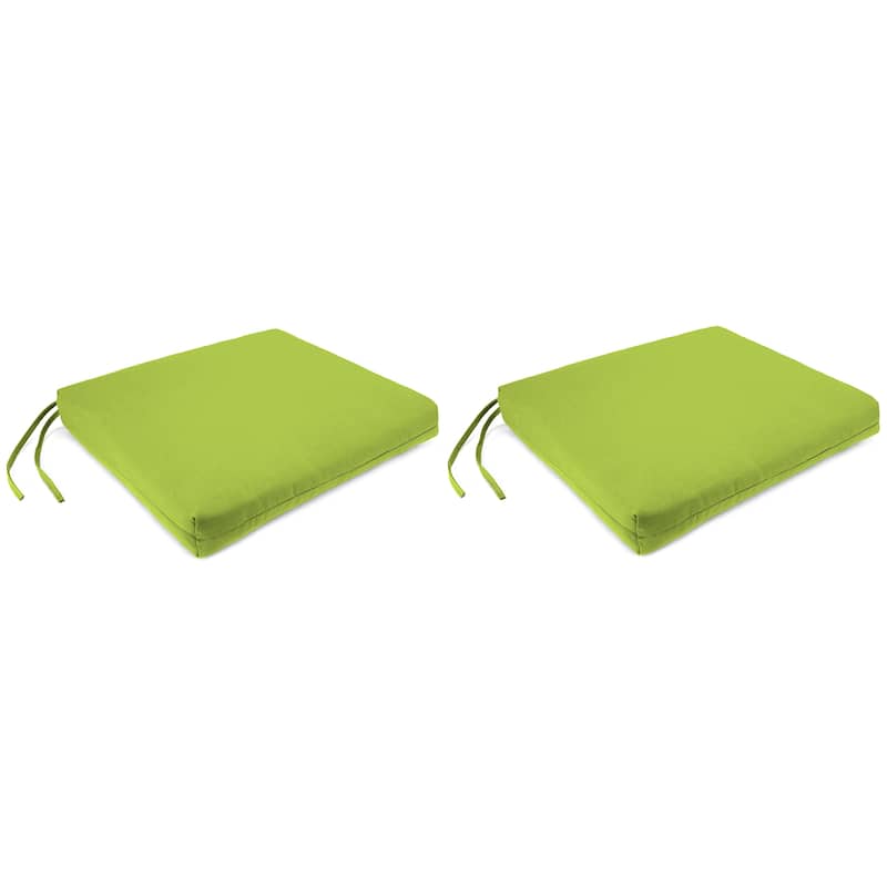 Sunbrella 19" x 17" Outdoor Seat Cushion with Ties - Set of 2 - 19" W x 17" L x 2" H - Canvas Macaw