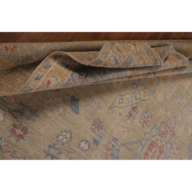 Vegetable Dye Oushak Oriental Large Area Rug Hand-Knotted Wool Carpet - 9'11"x 14'3"