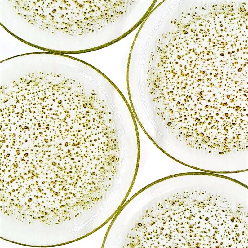 8.5 Inch Glass Salad Plate with Pebble Pattern and Shimmering Effect Perfect for Dinner Parties or Special Gatherings