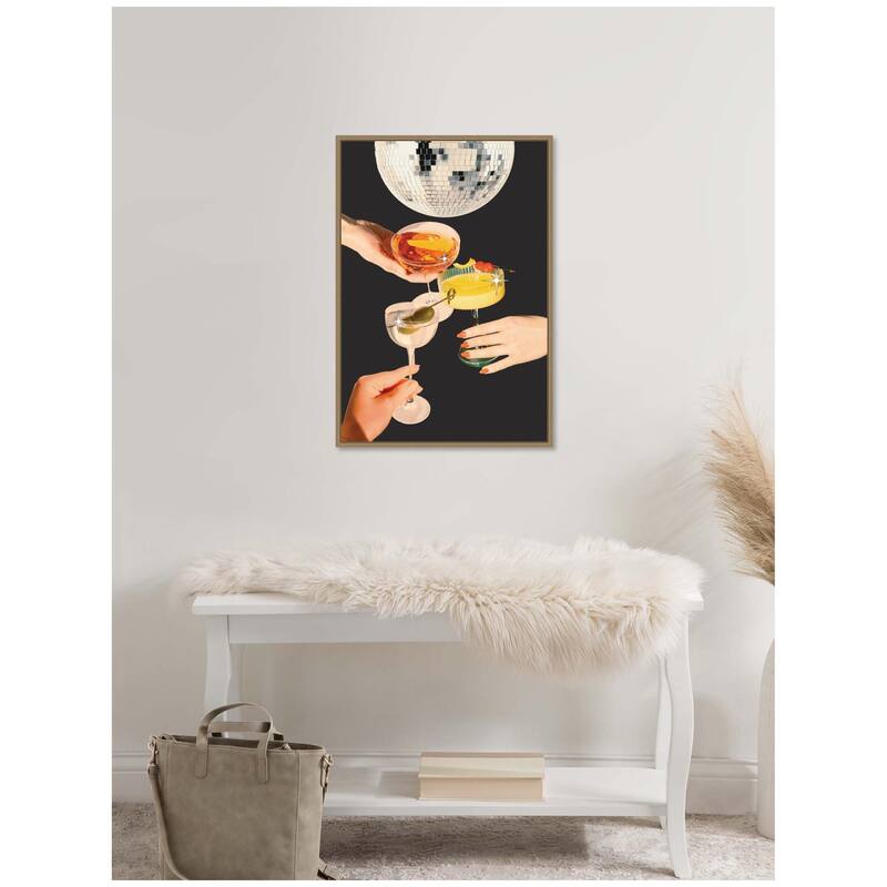 Kate and Laurel Cheers Print by Honey Island Studio Framed Canvas Wall Art Print