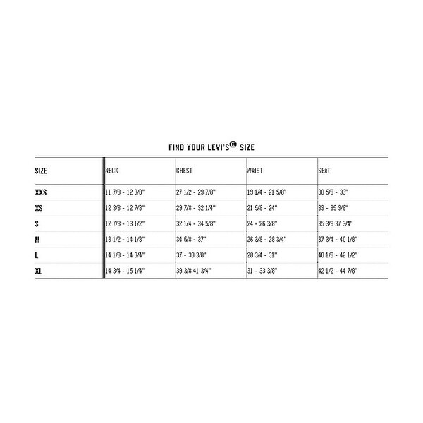 levi's medium shirt size