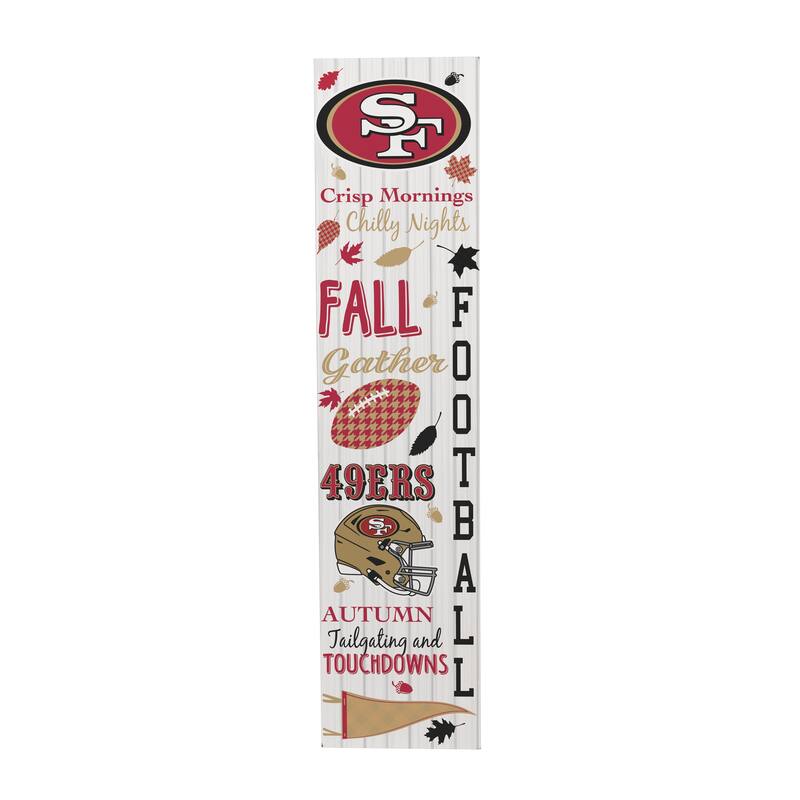 47" Double Sided Seasonal Porch Leaner, San Francisco 49ers - 47" x 11.25"