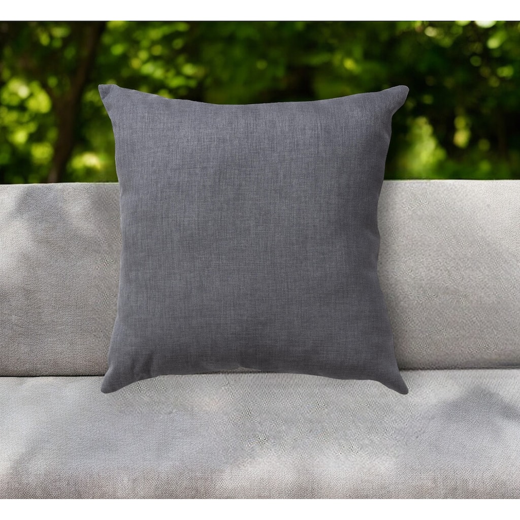 22" Granite Gray Indoor Outdoor Throw Pillow