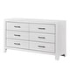 preview thumbnail 5 of 4, Eby 59 Inch Wide Dresser, 6 Drawers with Black Nickel Handles, White Finish