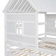 preview thumbnail 9 of 7, House-shaped Roof Frame Platform Beds with 2 Drawers for Boy Girl Shared Beds, Combination of 2 Side By Side Twin Beds, White