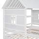 preview thumbnail 25 of 23, Wood Twin Size House Platform Beds with Two Storage Drawers, Roof Wooden Support Bed Frame, No Box Spring Needed for Boys