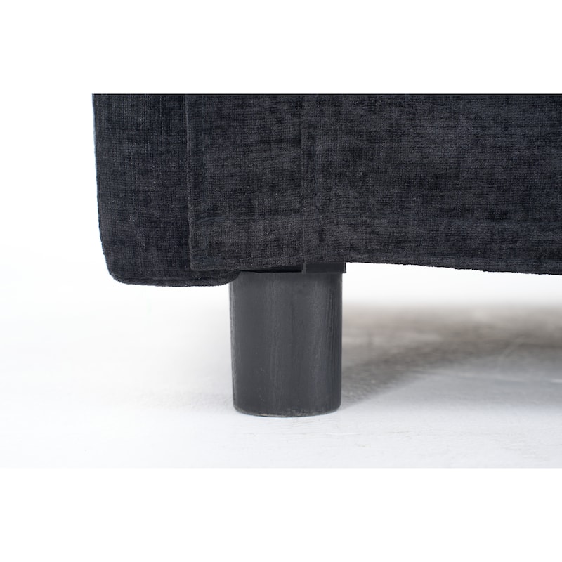 108" L-Shaped Sectional Sofa with Ottoman, 4-Seat Chenille Deep Seat Couch with Pillows, Modern Oversized Sofa for Living Room