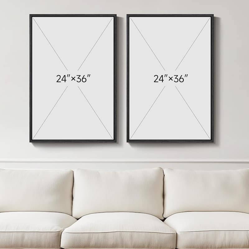Framed Black and White Abstract Wall Art