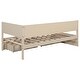 preview thumbnail 12 of 28, Twin Size Daybed with 2-Storage Drawers and Guardrail, Solid Pine Frame, No Box Spring Required, Beige Vintage Style for Bedroom