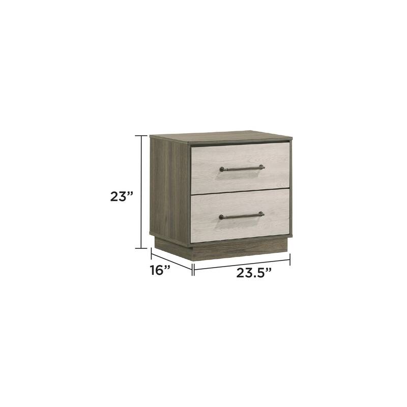 Modern Style 2-Drawer Night stand Made with Wood