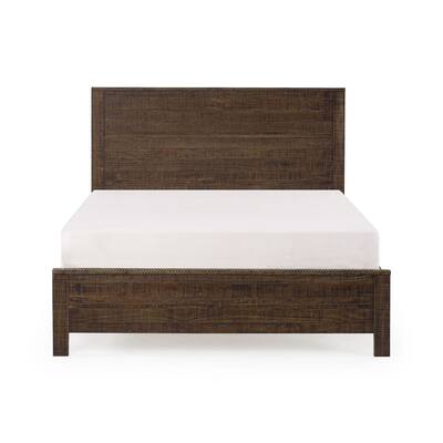 Yes4wood Albany 3 Piece Full Bed Set, Heavy Duty Solid Wood Full Size Bed Frame with Bedside Table Set of 2