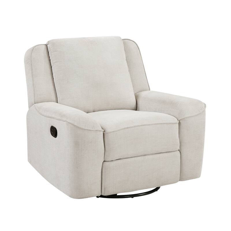 Graham 40" Chenille Swivel Reclining Chair - Smooth Swivel Motion - Beige