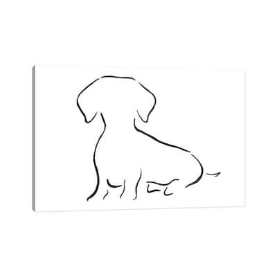 iCanvas "Dachshund Sitting" by Lesley Bishop Canvas Print