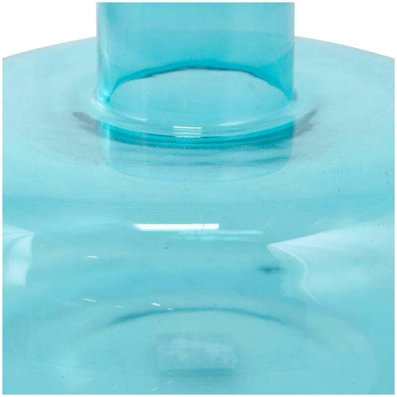 Blue, Green or Orange Glass Round Vase with Varying Shapes and Sizes (Set of 3)