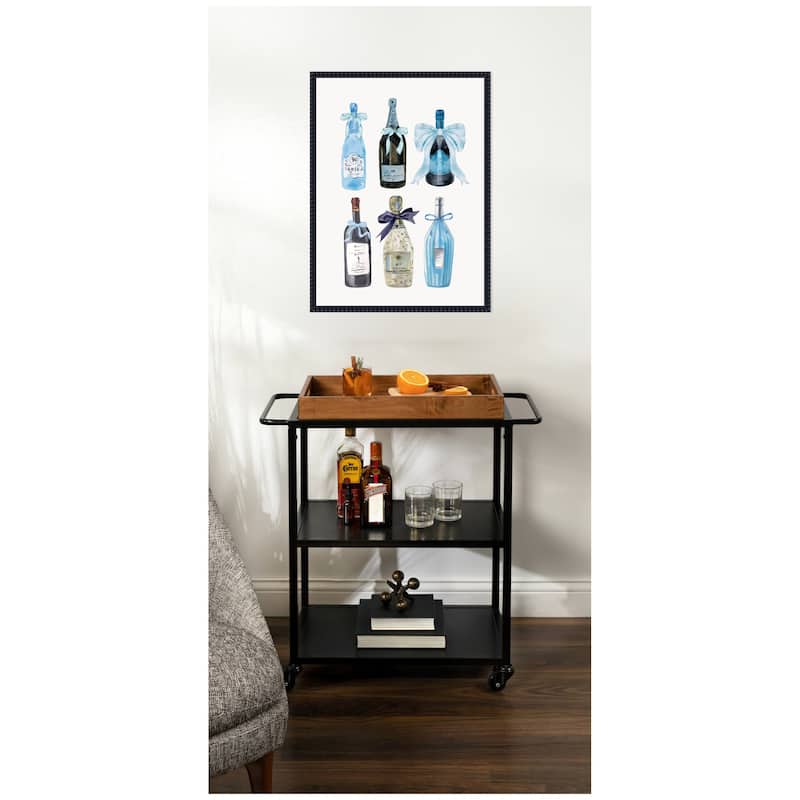 Kate and Laurel Blue Champagne (28x38in) by Honey Island Studio Framed Canvas Wall Art Print