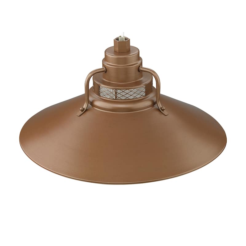 R Series 1-Light Stem Hung Railroad Shade - Copper - 18