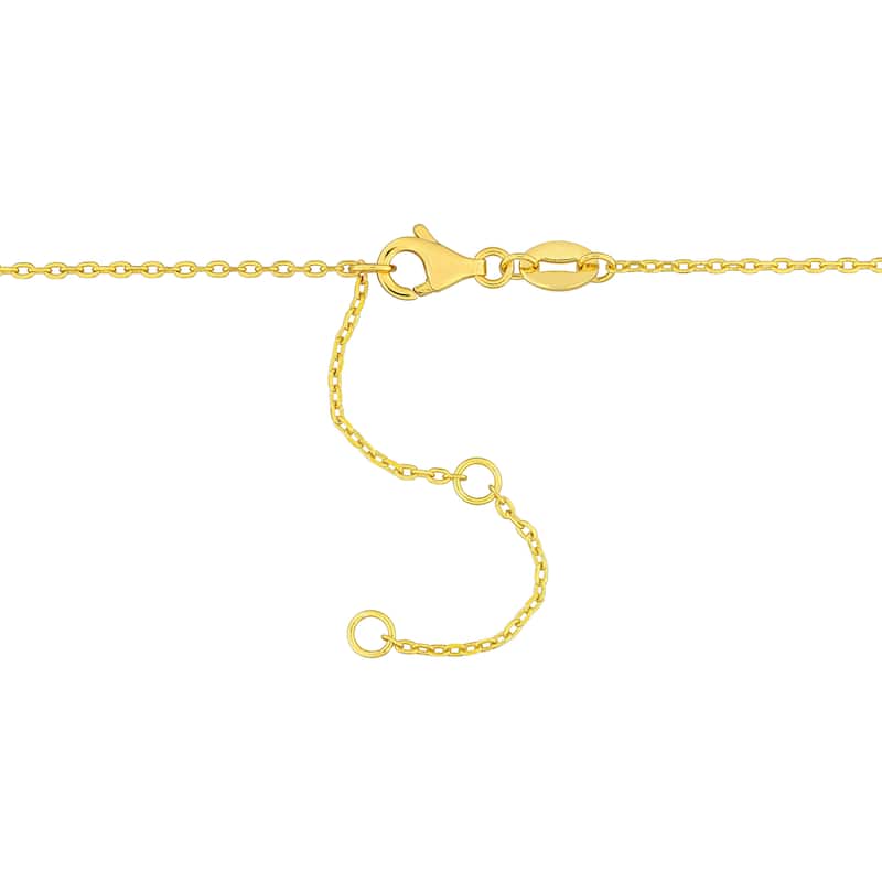 Miadora 0.9ct TGW 4mm Garnet Bead Necklace with Rolo Chain in Yellow Sterling Silver