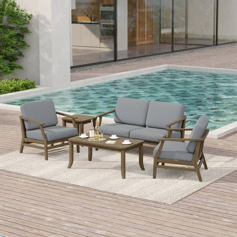 Outdoor Conversation Set Patio Chair, Loveseat with Tables